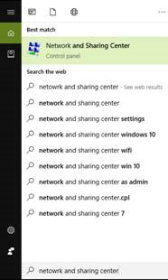 Network & Sharing Center