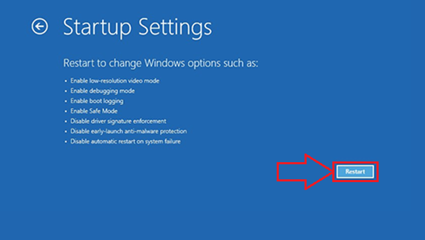 Restart Windows options
