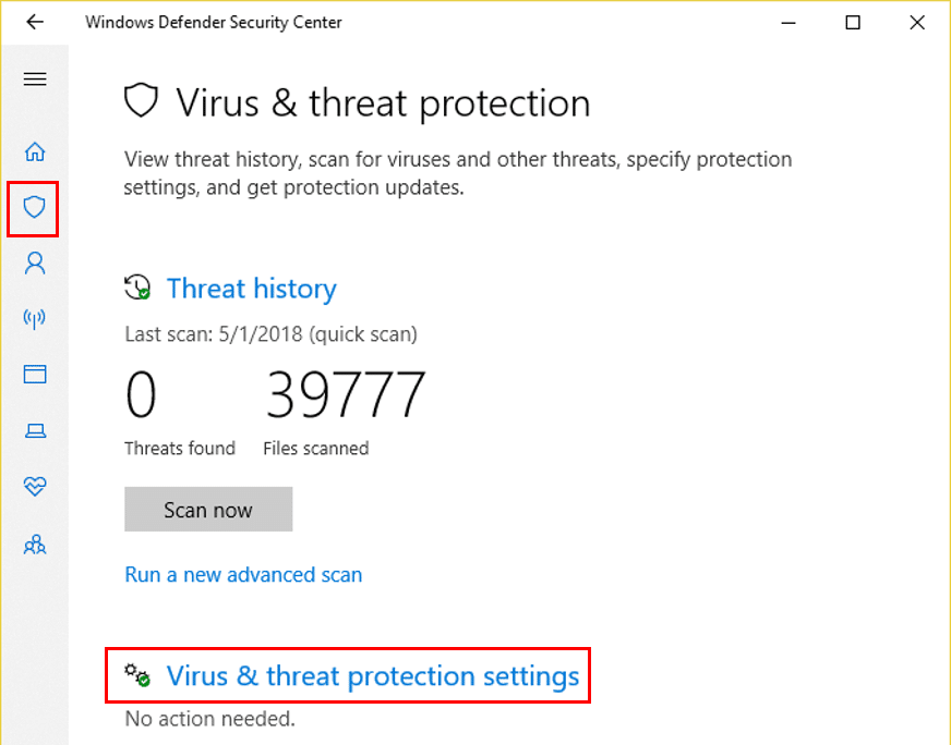 cant turn on windows defender win 10